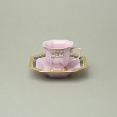 Šálek 80 ml mokka a podšálek 11 cm, Empír 513, Růžový porcelán z Chodova