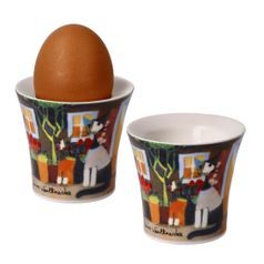 Egg Cups R. Wachtmeister - Una bellissima giornata, 6,5 / 6,5 / 6 cm, Porcelain, Cats Goebel