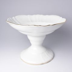 Bowl 25 cm on stand, Thun 1794 Carlsbad porcelain, BERNADOTTE gold line