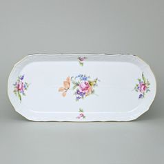 Tray square 37 cm, Thun 1794 Carlsbad porcelain, BERNADOTTE Meissen Rose