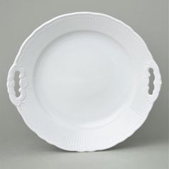 Plate cake 28 cm with handles, Praha white, Cesky porcelan a.s.