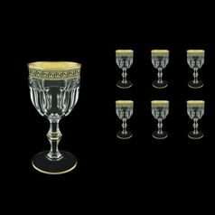 Astra Gold: Wine glass 230 ml 6 pcs. set, Crystal, Provenza, Antique Golden Black decor