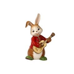 Figurka zajíčka s kytarou 5 / 4 / 8 cm, kamenina, Goebel