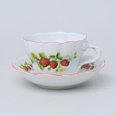 Šálek a podšálek D + D, 400 ml / 18,2 cm, jahody, Český porcelán a.s.