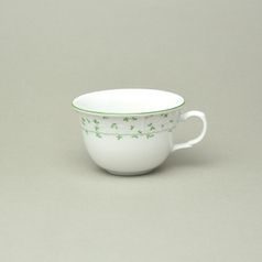 Cup low 210 ml tea, Thun 1794, karlovarský porcelán, Natálie green flowers