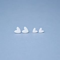 Náušnice: pecky - Srdíčka bílá, Porcelánové šperky Ateliér Mallys