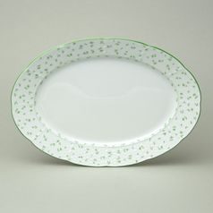 NATÁLIE zelené kvítky: Mísa oválná 32 cm, Thun 1794, karlovarský porcelán