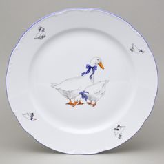 Constance husy, Mísa mělká kulatá 30 cm (klubový talíř), Thun 1794, karlovarský porcelán