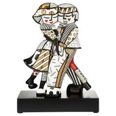 Figura Golden Cheek to Cheek (tvář na tváři), 34,5 / 17 / 47 cm, porcelán, R. Britto, Goebel