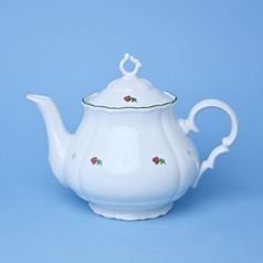 Tea pot 1,2 l, Verona red flowers + green, G. Benedikt 1882