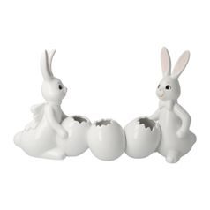 Figurka zajíčků s vázičkou Jarní city 28 / 7,5 / 16 cm, porcelán, Goebel