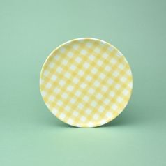 Plate dessert 21 cm, yellow decor, G. Benedikt 1882