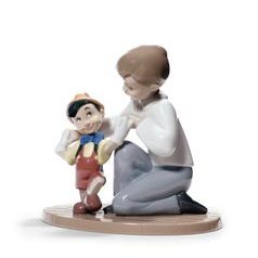 Pinnochio's first steps, 14 x 14 x 10,5 cm, NAO Porcelain Figures