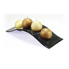 Advent Glass candlestick FLY, gray, 38x13 cm, BDK - Glass