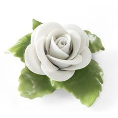 Rose on table - white 7 x 7,5 x 3,5 cm, Unterweissbacher porcelain