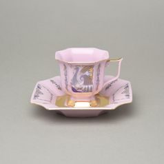 Cup 130 ml and saucer 14 cm, Empir 562 peacock, Rose China Chodov