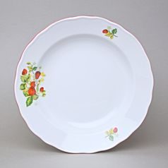 Red line: Deep plate 24 cm, strawberries, Český porcelán a.s.