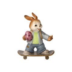 Rabbit figurine with skateboard 10 / 5 / 12cm, stoneware, Goebel