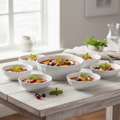 Plate set for 6 pers. 26,24,19, Benedikt white, G. Benedikt 1882