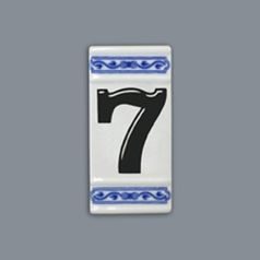 Číslo na dům "7" - porcelánová destička 8 x 55 x 110 mm