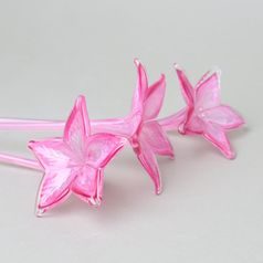 Kytička se stonkem růžová 38 cm, 1 ks., Pačinek GLASS