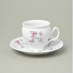 Cup 220 ml and saucer 16 cm, Thun 1794 Carlsbad porcelain, BERNADOTTE climbing roses