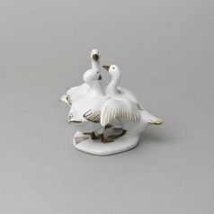 Tři husy na podstavci 9 x 10,5 x 10 cm, luxor, Porcelánové figurky Duchcov