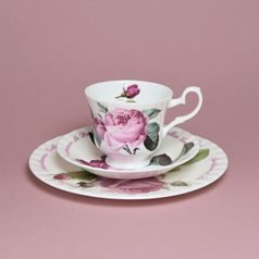 Versailles: Trio set - Šálek 220 ml, podšálek snídaňový a dezertní talíř, anglický kostní porcelán Roy Kirkham