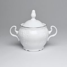 Sugar bowl 300 ml, Thun 1794 Carlsbad porcelain, BERNADOTTE platinum