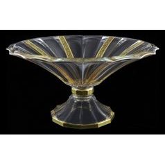 Astra Gold: Bowl 34 cm on stand, crystal, Antique Golden Black decor