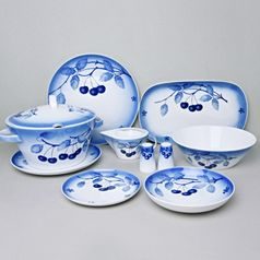 Tom 30112, Dining set for 6 pers., Thun 1794 Carlsbad porcelain, Blue cherry