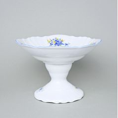 Bowl 25 cm on stand, Thun 1794 Carlsbad porcelain, BERNADOTTE Forget-me-not-flower