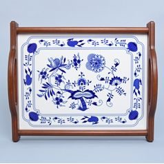 Cooking mat in wooden frame 37 x 30 cm (middle), Original Blue Onion Pattern
