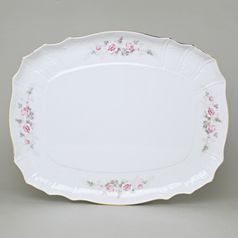 Gold line: Platter 40 cm, Thun 1794 Carlsbad porcelain, BERNADOTTE roses