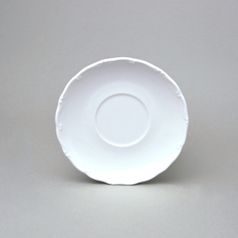 Verona bílá se spodní značkou: Podšálek 150 mm s větším výřezem, G. Benedikt 1882