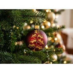 Vánoční skleněná koule 6 cm, BORDÓ, České ozdoby MIJA