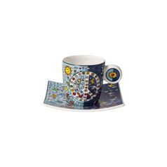 Cup and saucer James Rizzi - Fibe Peace a Chance, 100 ml / 10,5 cm, Fine Bone China, Goebel