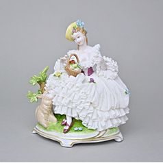 Flowergirl 14 x 8 x 17 cm, Kurt Steiner, Porcelain Figures Unterweissbacher