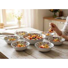 Plate set for 6 persons, COLOURED ONION PATTERN