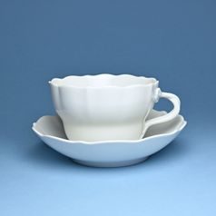 Cup plus saucer D plus D 0,40 l / 18,2 cm, White, Cesky porcelan a.s.