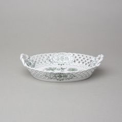 Košík prolamovaný 18,5 cm, zelený Cibulák, originální z Dubí