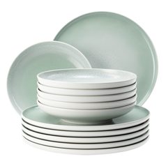 Talířová sada 12 díl. pro 6 osob, Sento AURA home - máta, porcelán Seltmann