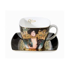 Coffee cup and saucer Gustav Klimt - Judith I, 0,25 l / 14 cm, Fine Bone China, Goebel