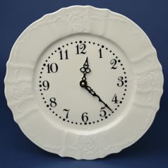 Hodiny nástěnné 27 cm, Thun 1794, karlovarský porcelán, BERNADOTTE ivory