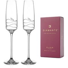 Soho - Set of 2 Champagne Glasses 170 ml, Swarovski Crystal, DIAMANTE