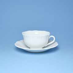Cup tea 0,20 l / saucer 15,5 cm, white porcelain, Český porcelán a.s.