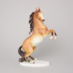 Brown Horse 20 x 9 x 30,5 cm, Pastel, Animal Porcelain Figures Duchcov