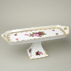 Podnos sandwichový 36 x 15 cm na noze, Cecily, porcelán Carlsbad / QUEENs Crown