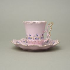 Cup 130 ml and saucer 15 cm, Lenka 247p, Rose China Chodov
