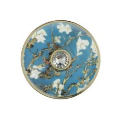 Brooch Almond Tree Blue 5 / 5 / 1 cm, porcelain, V. van Gogh, Goebel